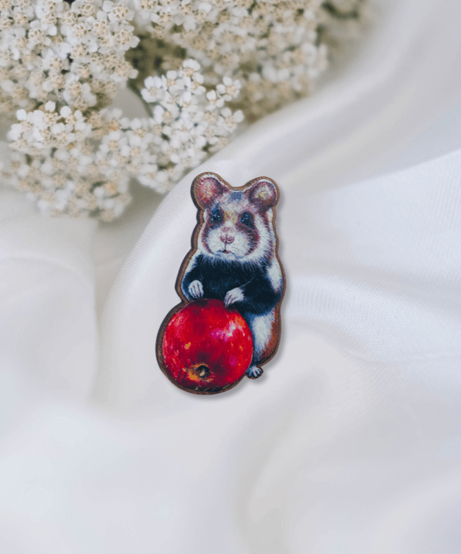 European Hamster Brooch