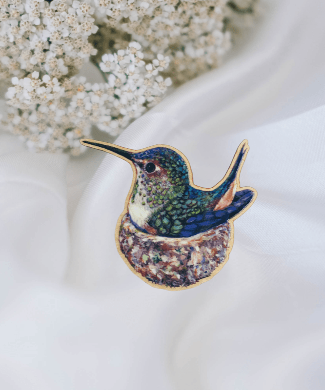 Lady Hummingbird Brooch