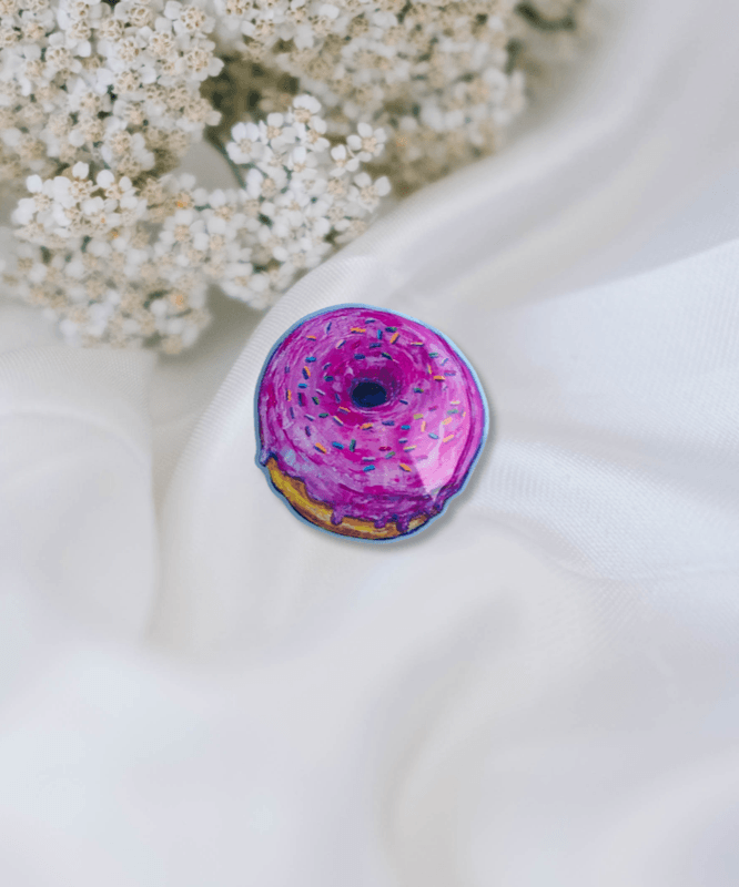 Pink Donut Pastel Pin