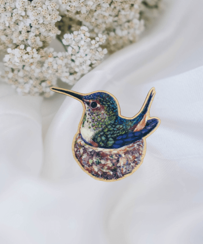 Lady Hummingbird Brooch