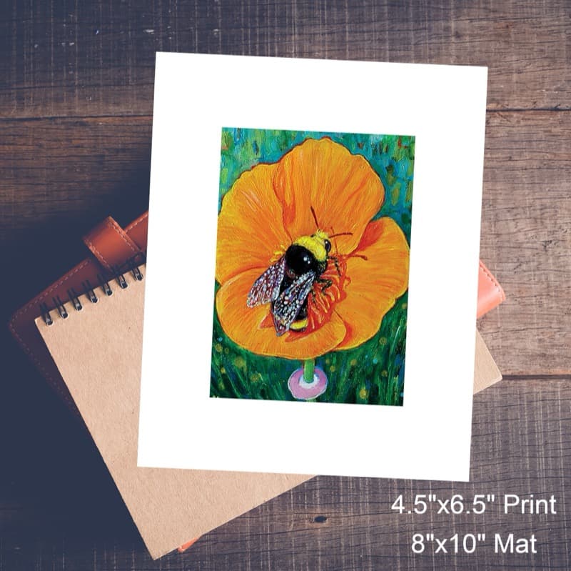 Bumblebee on California Poppy - Giclée Print