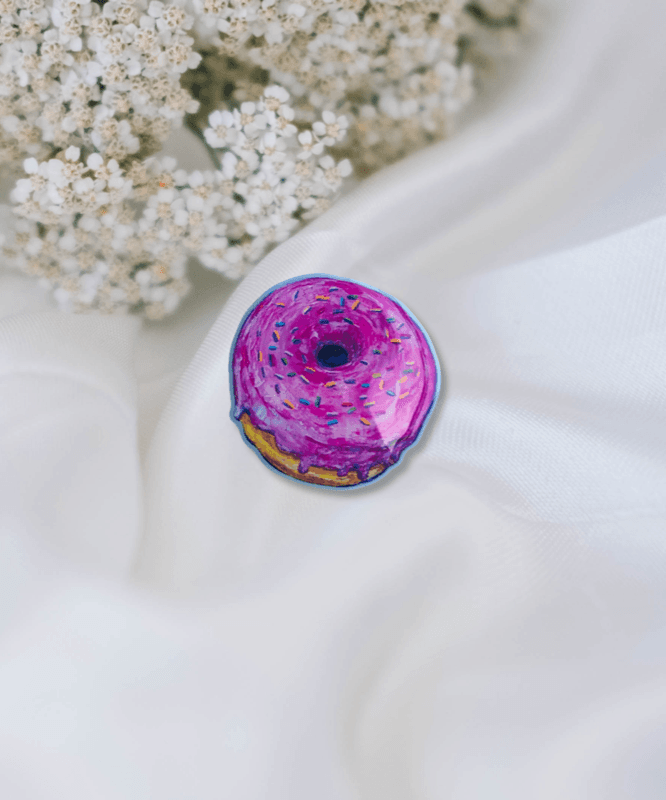 Pink Donut Pastel Pin