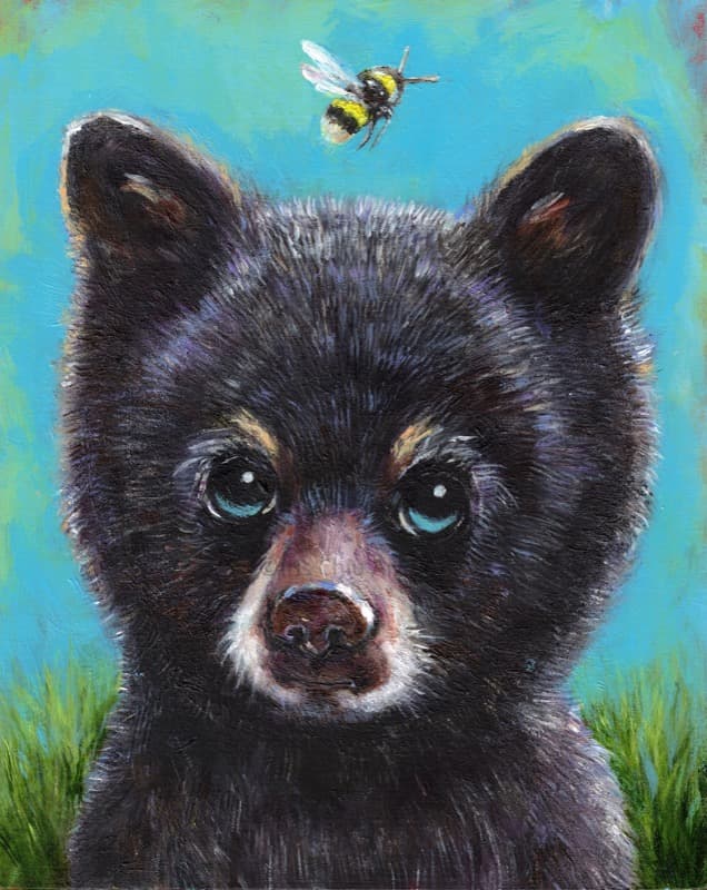 Black Bear Meets Bumblebee